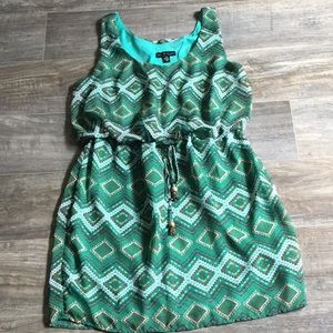 City Triangles teal multi designed and colored mini dress size Medium